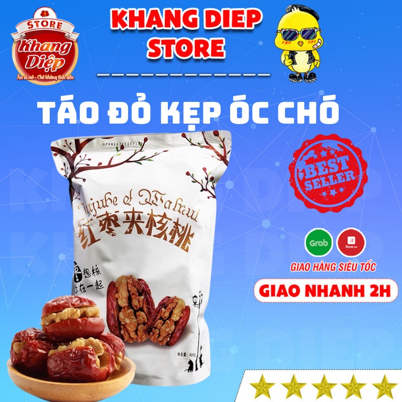 Táo đỏ kẹp óc chó túi 500g