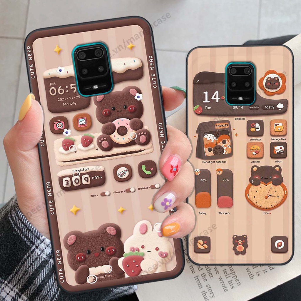 Ốp lưng Xiaomi Redmi Note 9 / Note9s / Note 9 Pro hình gấu, thỏ, đồng hồ cute dễ thương