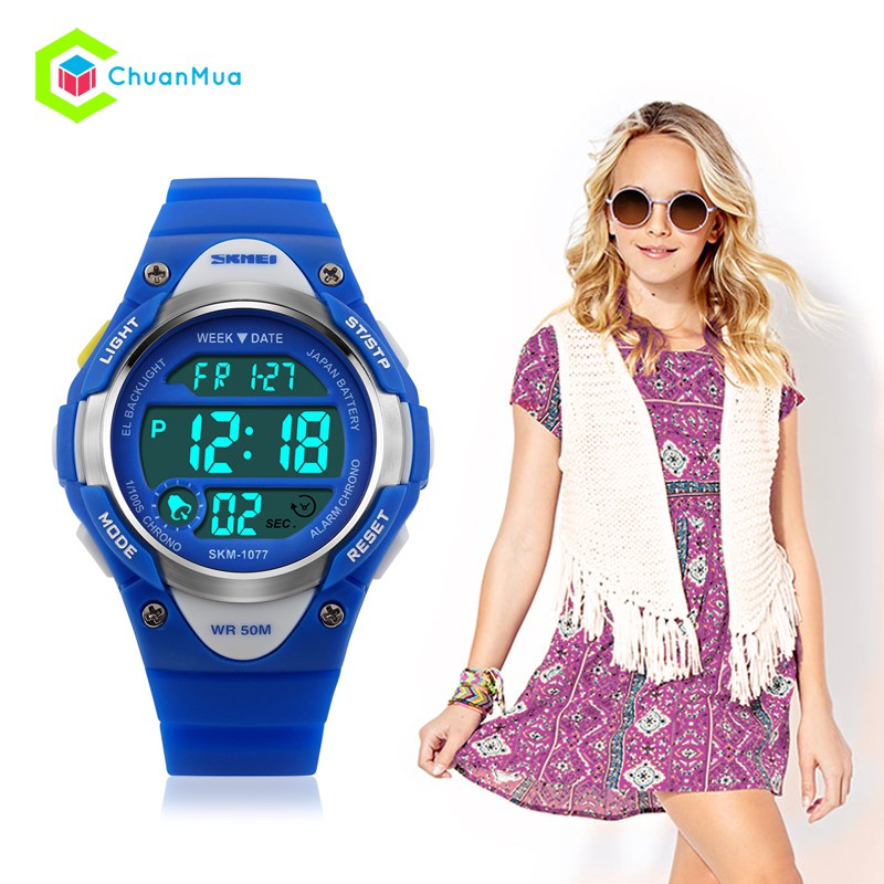 Đồng Hồ Nữ SKMEI 1077 Điện Tử Chống Nước - DHA471 | BigBuy360 - bigbuy360.vn