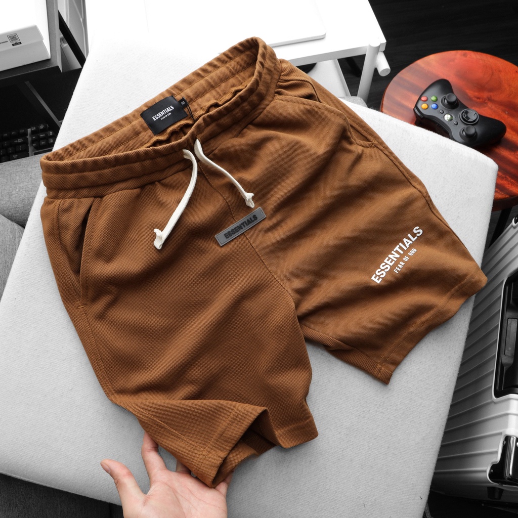 Quần Short Nỉ Cotton chất đẹp nhiều màu Essentials Xám/Xanh lá/Xanh/ Nâu