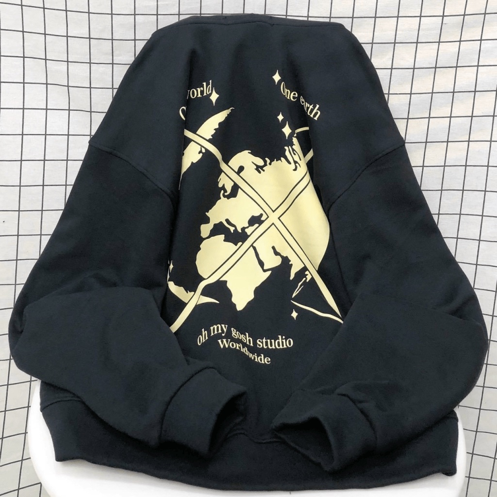 Áo Khoác Nỉ Nữ Dây Khóa Kéo Phối Hình In Sịn Sò Nón 2 Lớp Form Rộng Che Nắng Tốt Mặc Thoải Mái [NEW UNISEX]