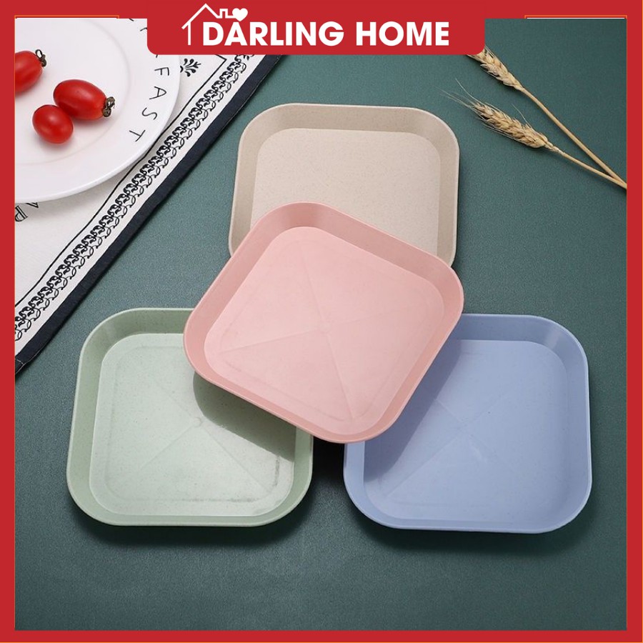 Bộ Chén Dĩa Lúa Mạch Cao Cấp, Dĩa Lúa Mạch set 8 Mon Dễ Thương Darling Home