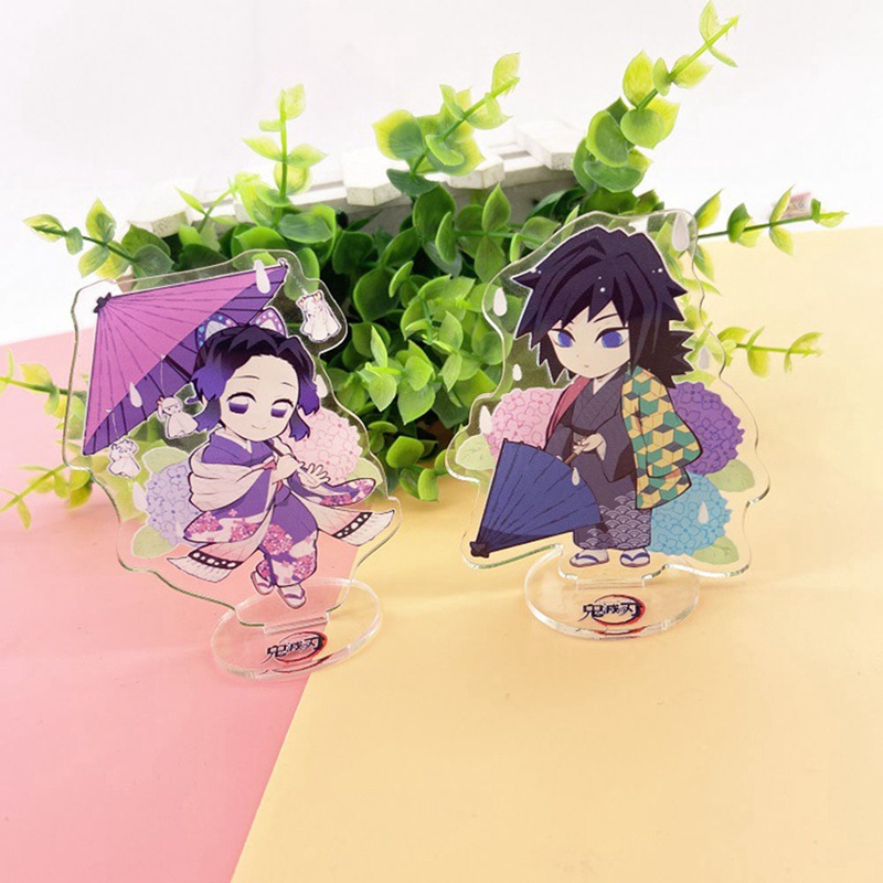 Mô hình có giá đỡ hình các nhân vật trong anime Demon Slayer dùng trang trí nhà cửa /văn phòng