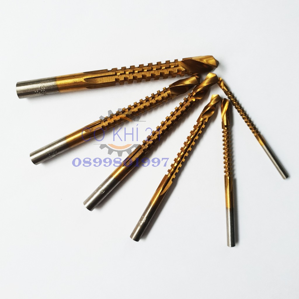 Bộ 6 mũi khoan răng cưa đa năng phủ titanium 3-8mm