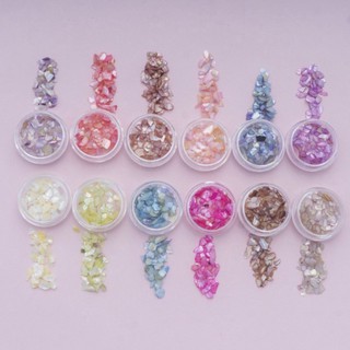 Set 12 hũ xà cừ nail size nhỏ - xà cừ trang trí móng tay đắp gel ẩn theo phong cách Hàn Nhật R39