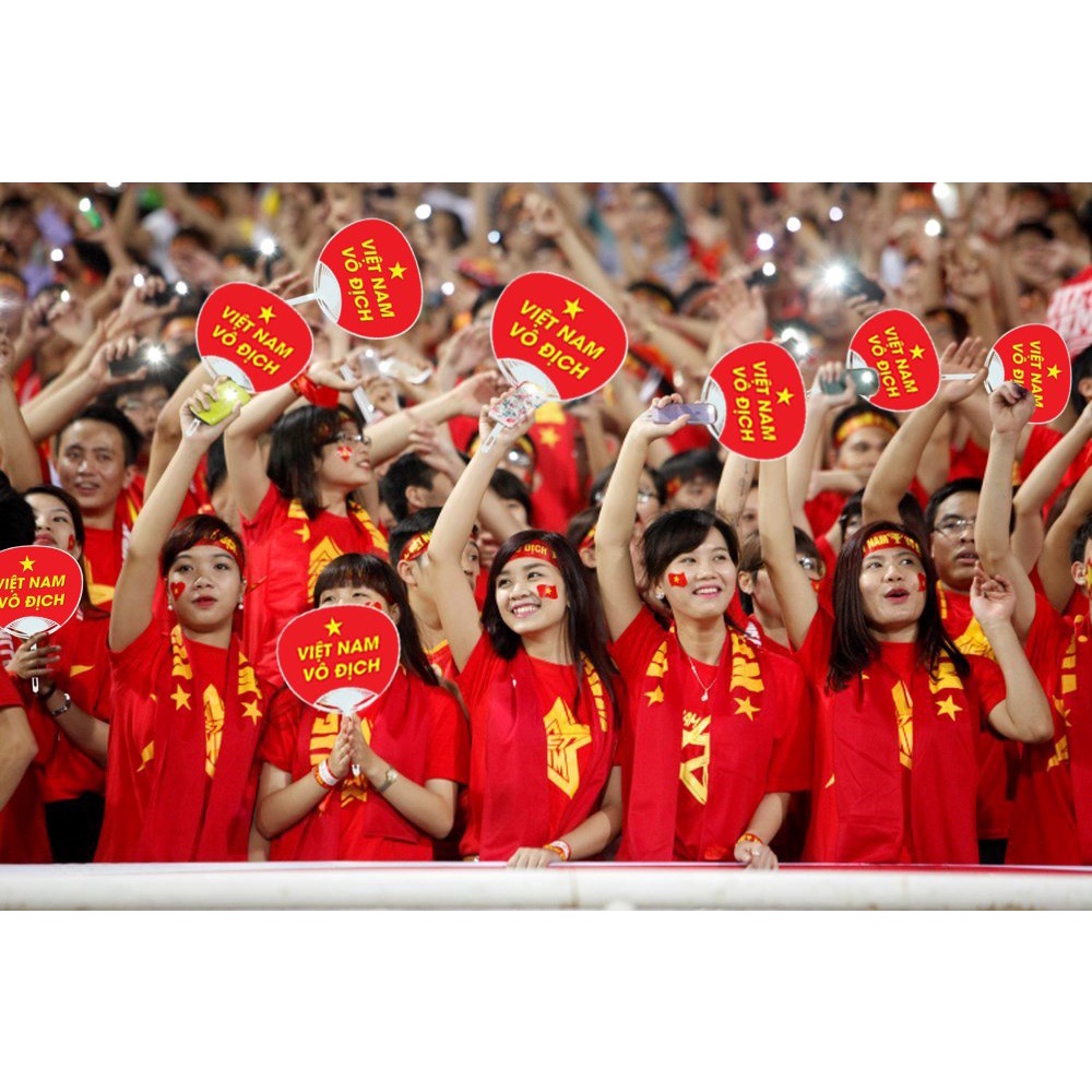 Quạt nhựa cầm tay, quạt cờ đỏ sao vàng, quạt cổ vũ Việt Nam vô địch