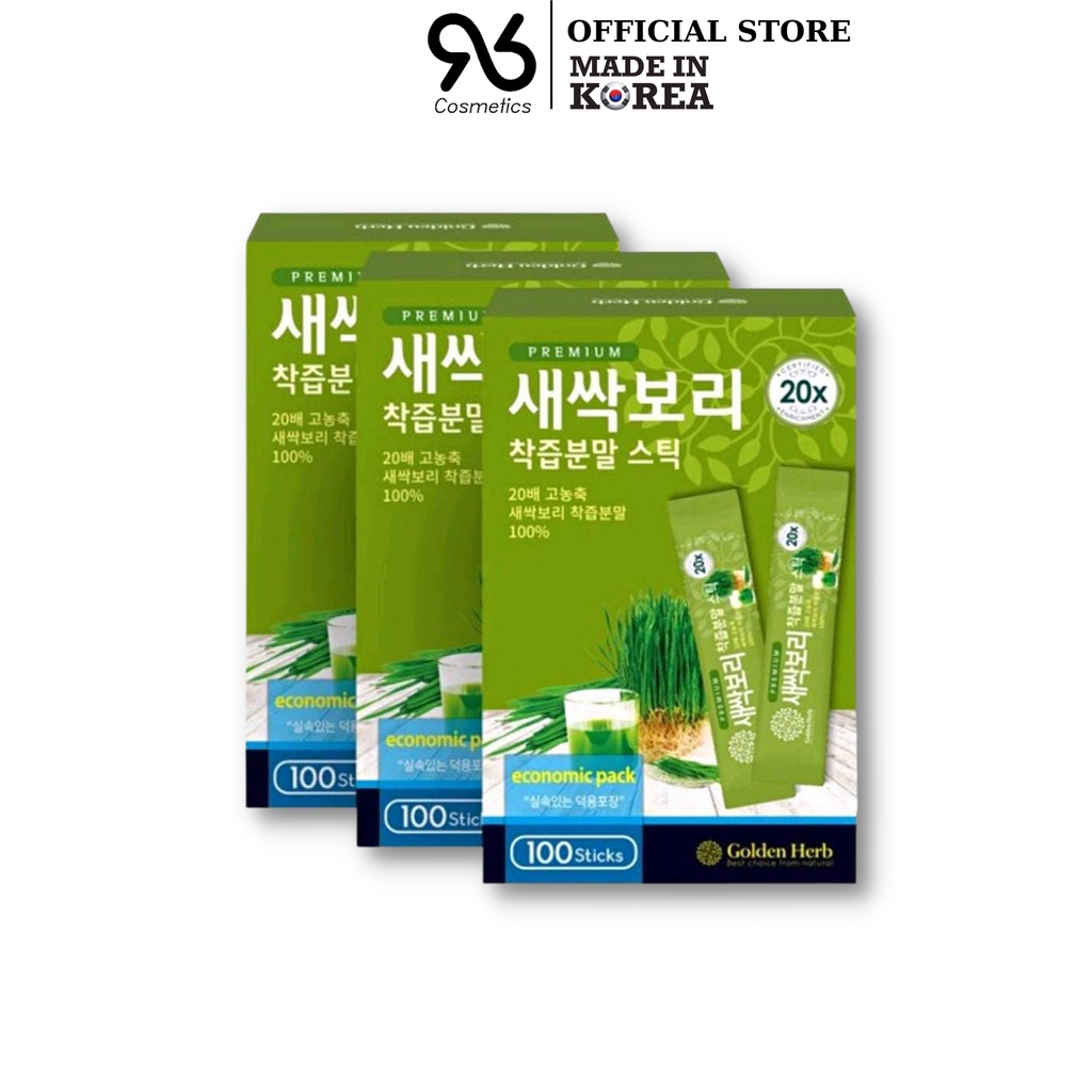 Bột lúa non đẹp da, hỗ trợ giảm cân, cung cấp chất xơ, vitamin và chống lão hóa Golden Herb 100 gói cao cấp Hàn
