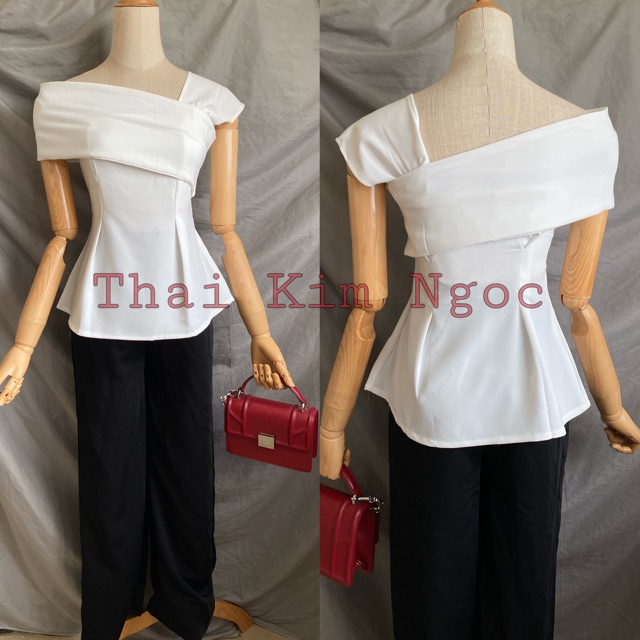 [Mã FAMARAL2 giảm 10K đơn 50K] Áo peplum lệch vai 3 màu | BigBuy360 - bigbuy360.vn