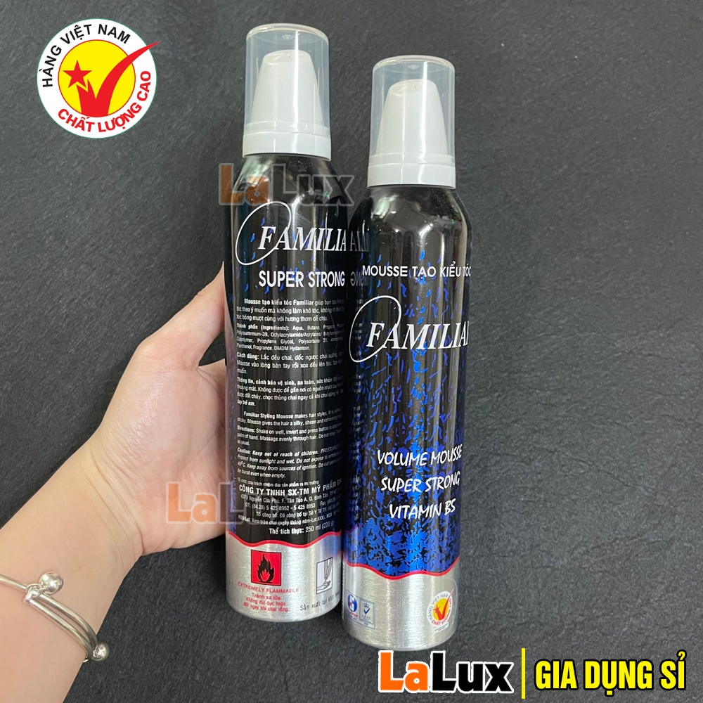 Mousse Tạo Kiểu Tóc Nữ FAMILIAR DẠNG MỀM / DẠNG CỨNG - Chai Keo Xịt Vuốt Tóc Giữ Nếp cho Nam Nữ - Gôm Xit Tóc Lalux