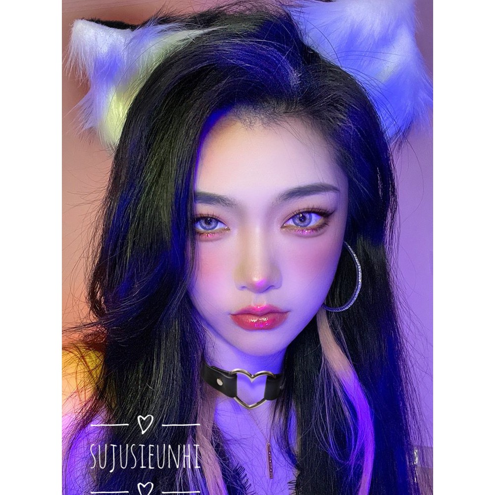 (5 mẫu) Kẹp tóc tai mèo nhiều lông mềm mịn (có viền) cosplay neko chan