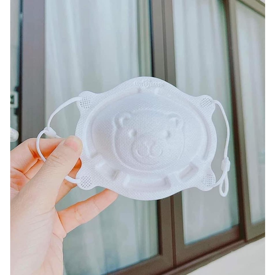 KHẨU TRANG UNIMASK HÌNH GẤU CÓ NÚT ĐIỀU CHỈNH CHO BÉ 0-3 TUỔI