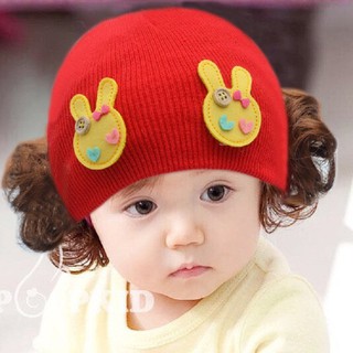 Mũ Len Tóc Giả Cho Bé (Nhiều Màu).