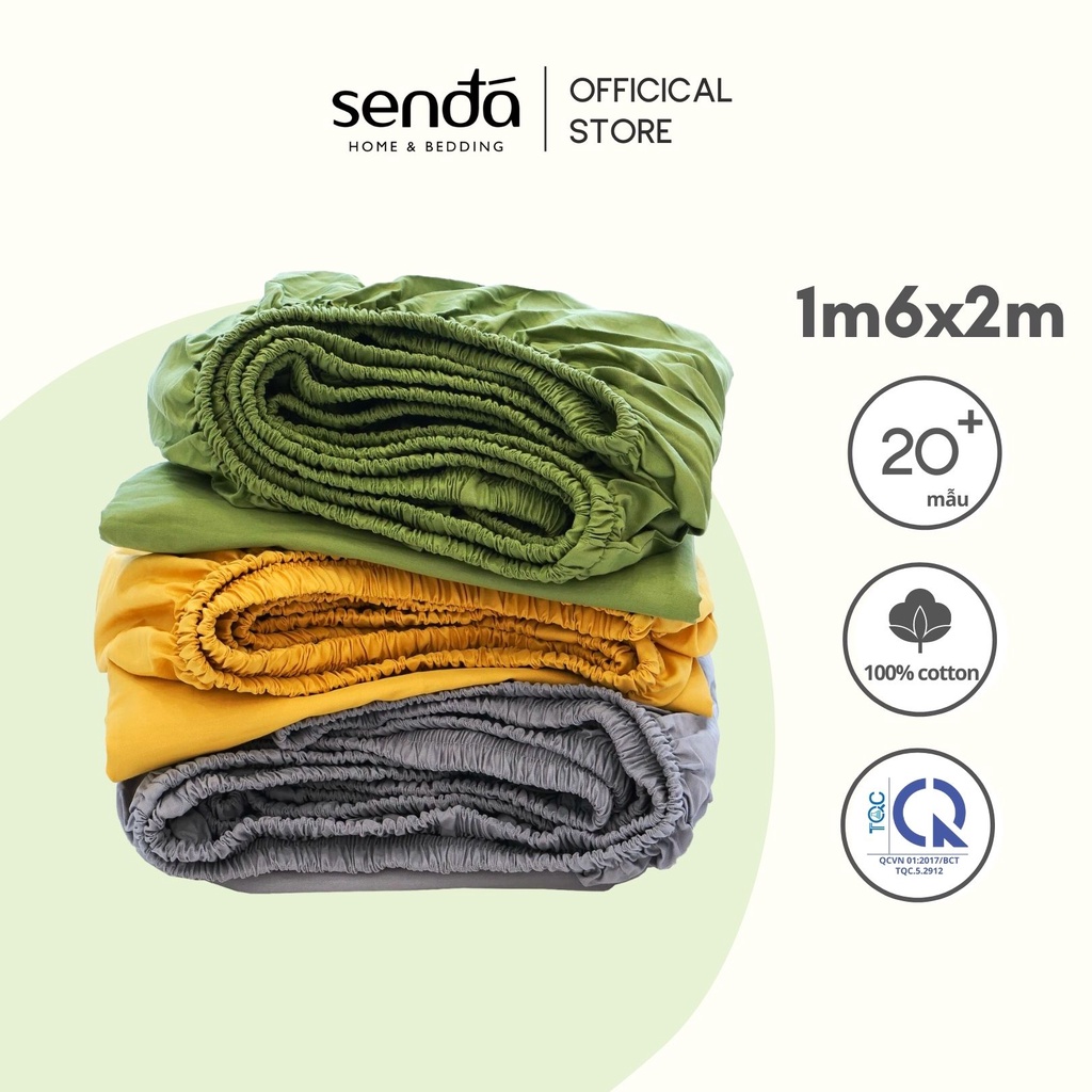 Ga trải giường cotton thô lụa cao cấp SEN ĐÁ 1m6 x 2m bo chun trơn màu (nhiều màu), drap nệm thoáng mát, thấm hút tốt