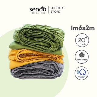 Ga trải giường cotton thô lụa cao cấp SEN ĐÁ 1m6 x 2m bo chun trơn màu (nhiều màu), drap nệm thoáng mát, thấm hút tốt