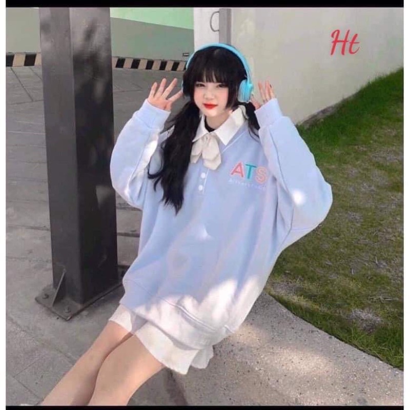 Áo nỉ cổ chéo 3 cúc ATS H26