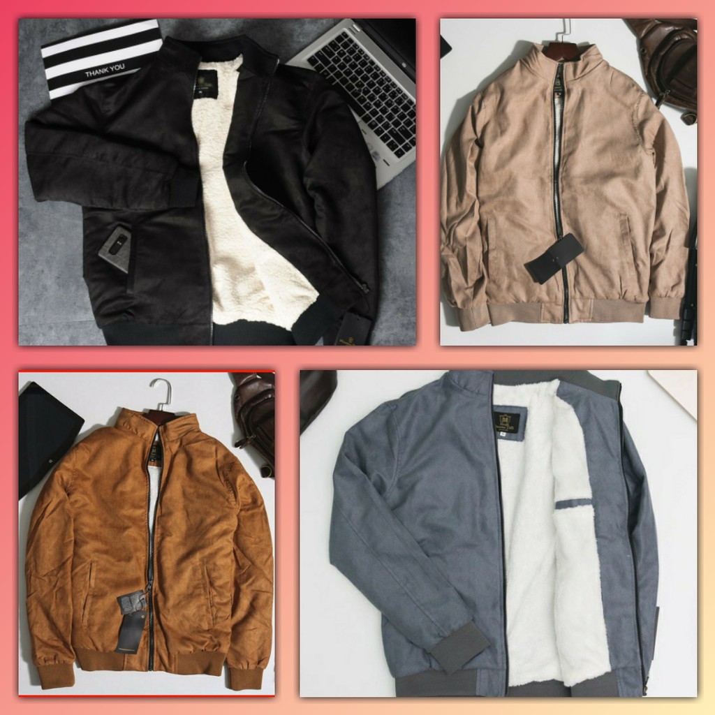 [CHẤT ĐẸP]ÁO KHOÁC DA LỘN NAM LÓT LÔNG DÀY DẶN CAO CẤP  4 MÀU (50kg-90Kg)