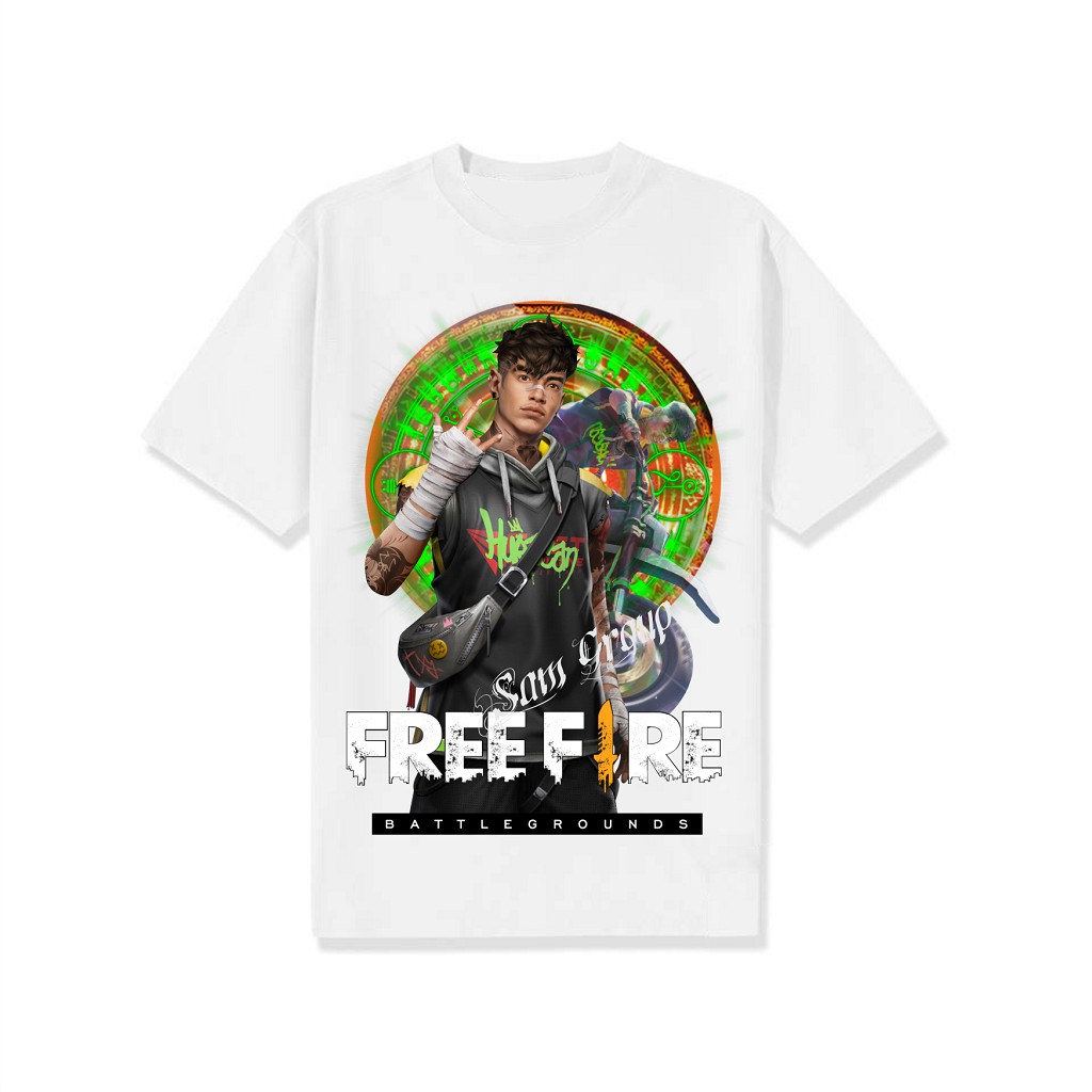Áo Free Fire Cotton Màu Trắng Cổ Tròn Cực Hot In Hình Shirou