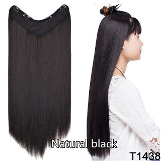 Tóc giả nối dài WIGSIN kiểu thẳng hình chữ U sợi tổng hợp có kẹp tiện lợi 24 inch