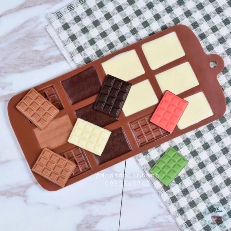 Khuôn Silicone hình Miếng Socola