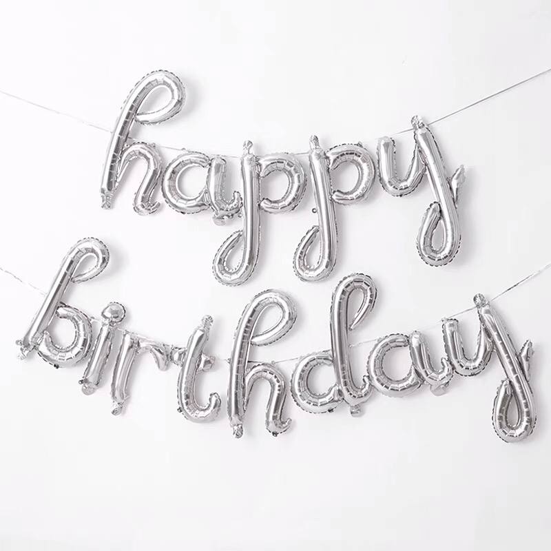 Bộ chữ HAPPY BIRTHDAY bong bóng chữ chúc mừng sinh nhật kiểu liền trang trí sinh nhật, party