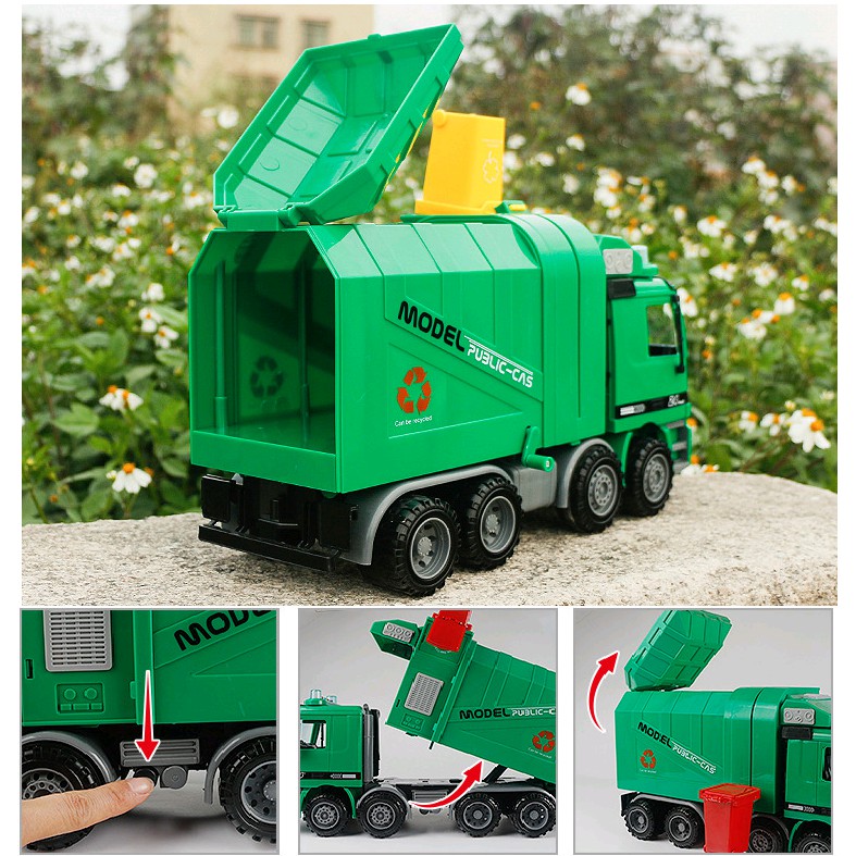 Đồ chơi trẻ em mô hình ô tô Xe chở rác cỡ lớn xe ô tô có âm thanh và đèn
