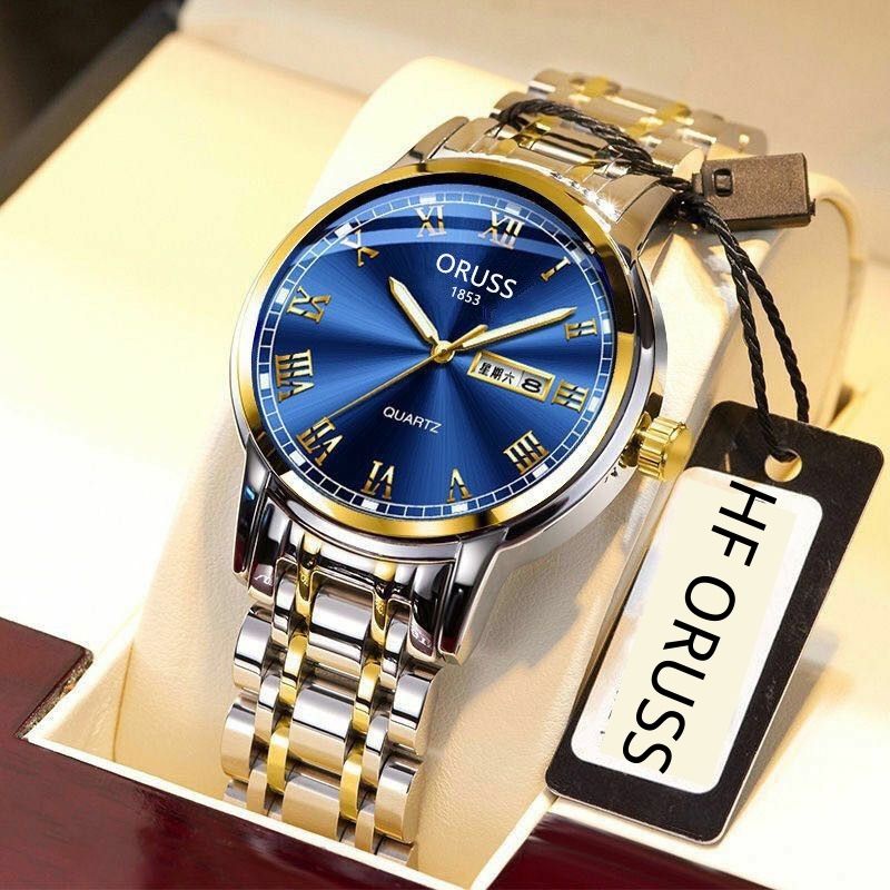 ORUSS/Đồng hồ Nam Sang trọng, Chống Nước Rất Tốt - Đồng Hồ Nam Chính Hãng, Đồng Hồ Nam Chống Nước, Đồng Hồ Nam Cao Cấp,Đồng hồ thạch anh（với hộp）