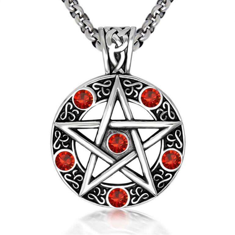 Dây chuyền Witchcraft phù thủy cho nam và nữ - Mặt dây hình ngôi sao 5 cánh đính đá