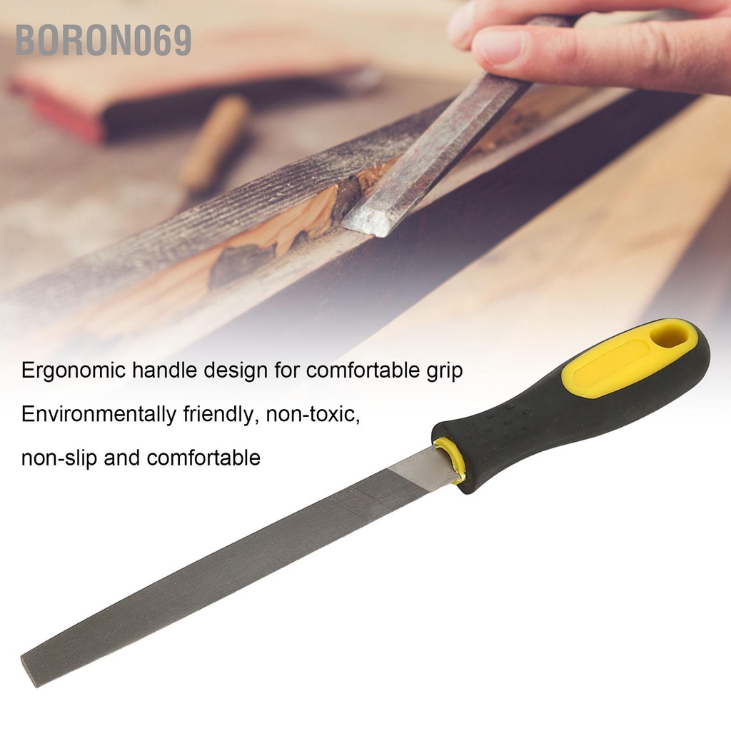 Boron069 Dũa kim loại Không trơn trượt Thoải mái vừa Răng kép Hạt nửa tròn T12 Công cụ bằng thép giũa