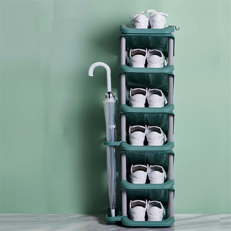 Kệ để giày 6 tầng chữ Z tiết kiệm không gian Shoe Rack With Umbrella Holder 11 Grids (11 đôi giày và 4 ô dù cùng lúc)
