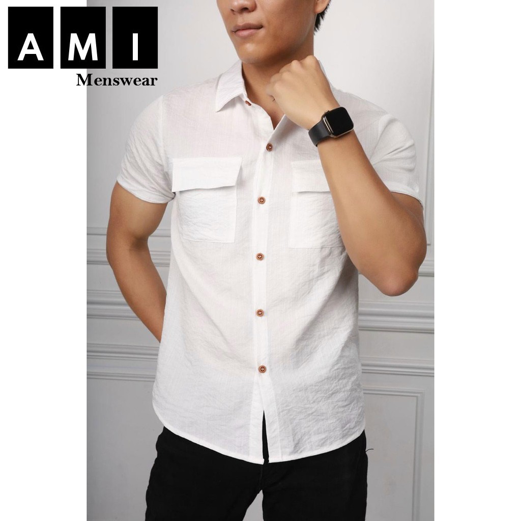 [New] Áo Đũi Nam Túi Hộp, Áo sơ mi đũi ngắn tay cổ bẻ thoáng mát, form dáng trẻ trung khỏe khoắn SMD01 | BigBuy360 - bigbuy360.vn