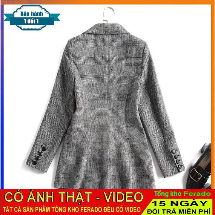 [ xả kho ] MiD Áo dạ kẻ thời thượng đính tag cao cấp A1226 Mie Design kèm ảnh thật