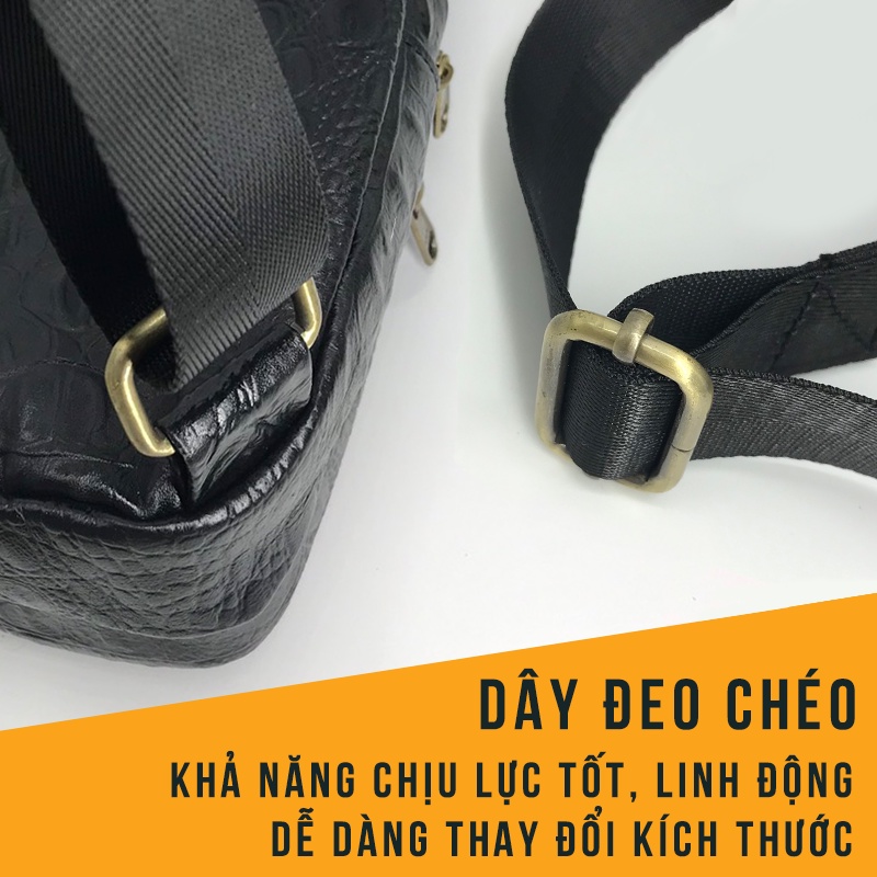 Túi đeo chéo da thật - Hàng cao cấp HasonLea - Bảo hành 12 tháng