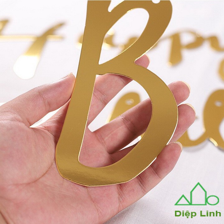 Dây chữ happy birthday ép kim loại đẹp có video ảnh thật-Dây Chữ HAPPY BIRTHDAY Trang Trí Sinh Nhật