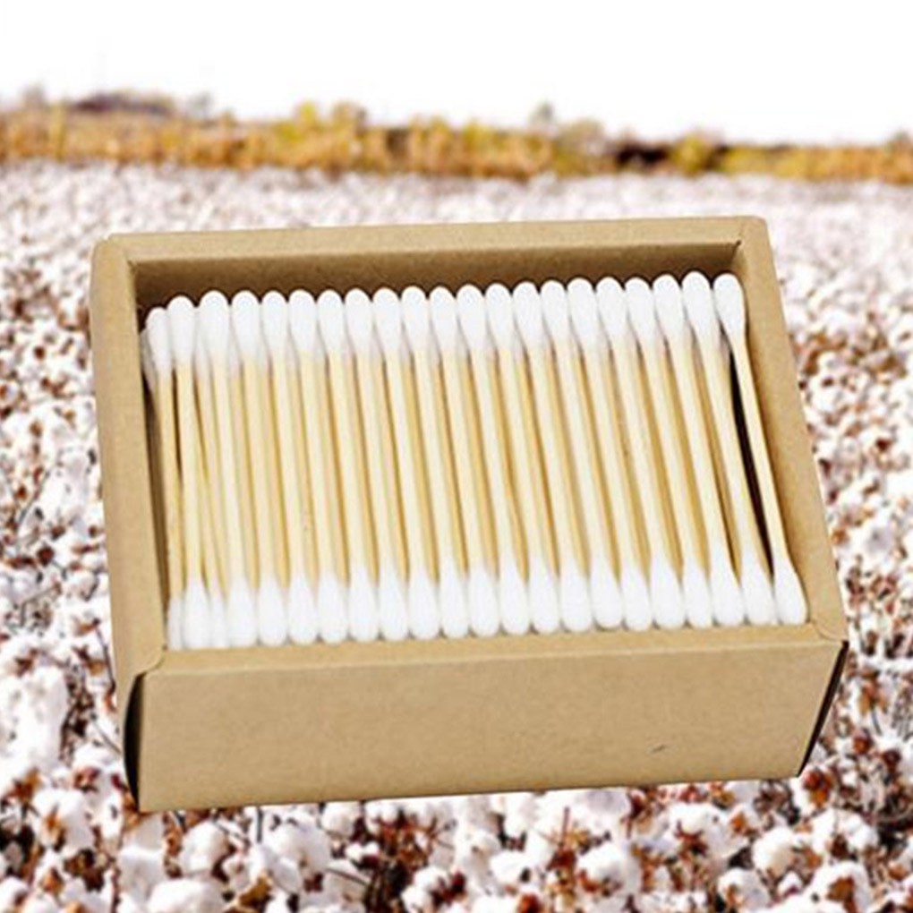 [Hàng mới về] Hộp 200 tăm bông trang điểm tiện lợi