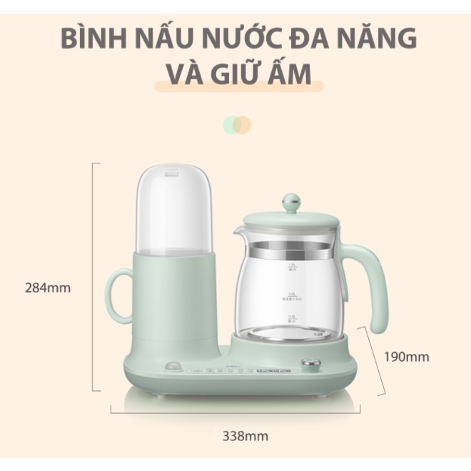 Bình Đa Năng, Giữ ấm Và Hâm Sữa Bear TNQ-A12L1- Hàng Chính Hãng Bảo Hành 18 Tháng