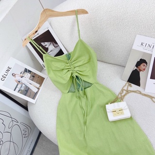 ĐẦM MAXI RÚT DÂY CUTOUT