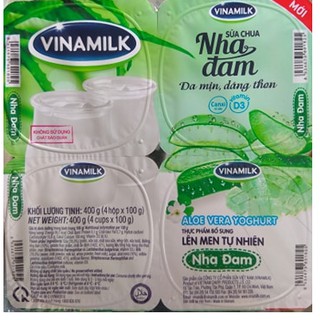 Lốc 4 hộp sữa chua nha đam Vinamilk 100g