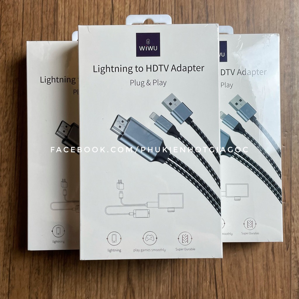 Cáp HDMI cho Iphone - Cáp lightning HDTV adapter Wiwu truyền hình ảnh từ Iphone lên ti vi X7L