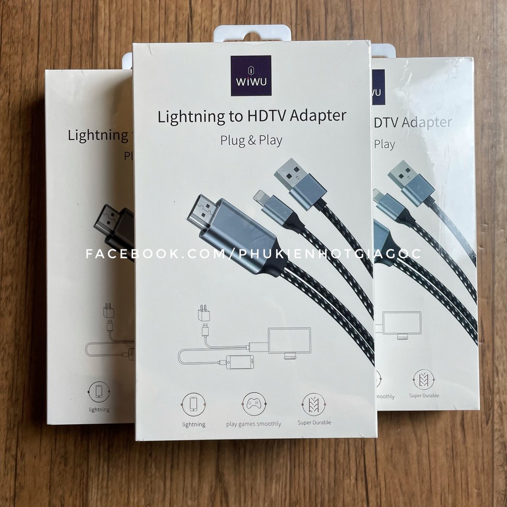 Cáp HDMI nối ra tivi cho Iphone - Cáp lightning to HDMI Wiwu truyền hình ảnh từ Iphone lên ti vi X7L