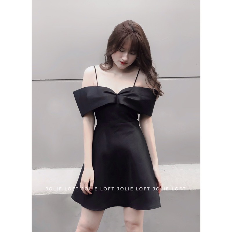 Váy nữ dự tiệc trễ vai nơ thiết kế Hanah Dress JOLIE LOFT, đầm dáng ngắn sang trọng đi chơi