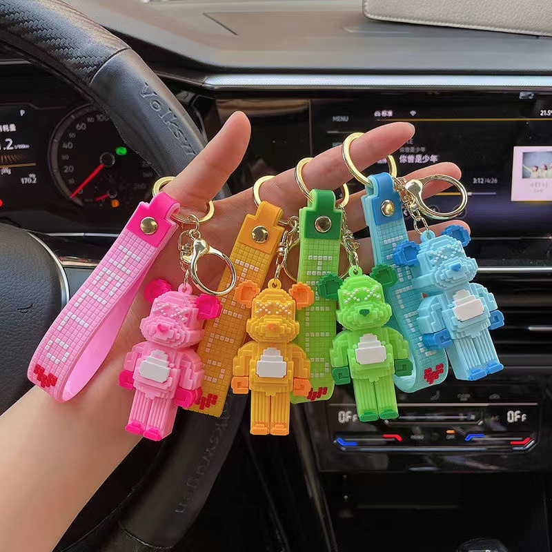 Móc Khóa Mềm Hình Khối Lắp Ráp Màu Sáng
