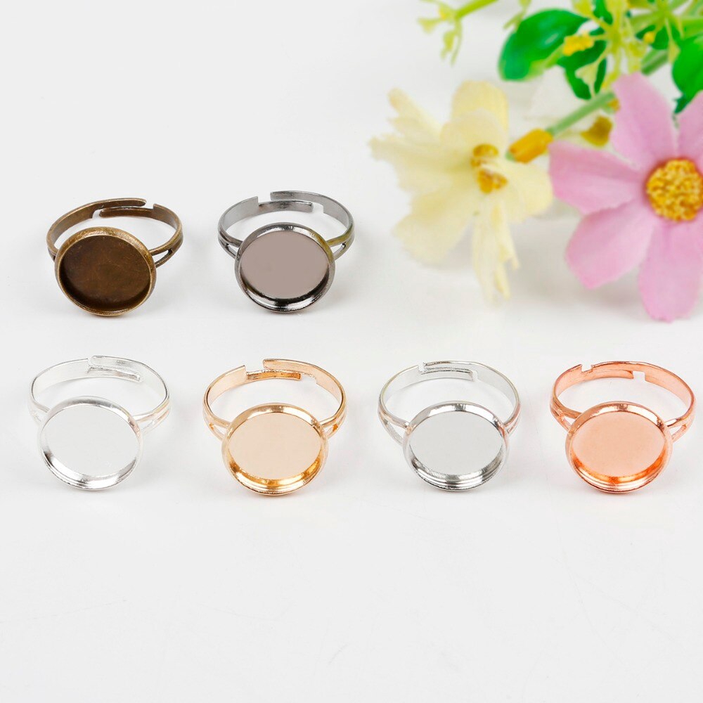 Set 10 đế tròn trơn dùng làm nhẫn đính đá cabochon diy 12mm