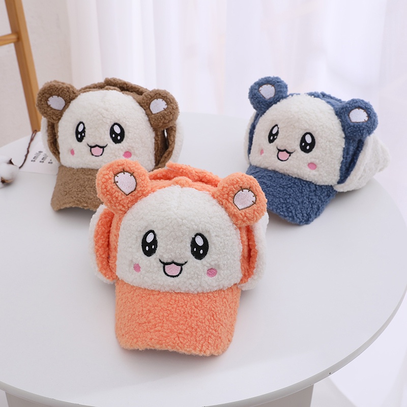 Mũ bóng chày mềm mại thoáng khí bảo vệ tai họa tiết hoạt hình dễ thương cho bé