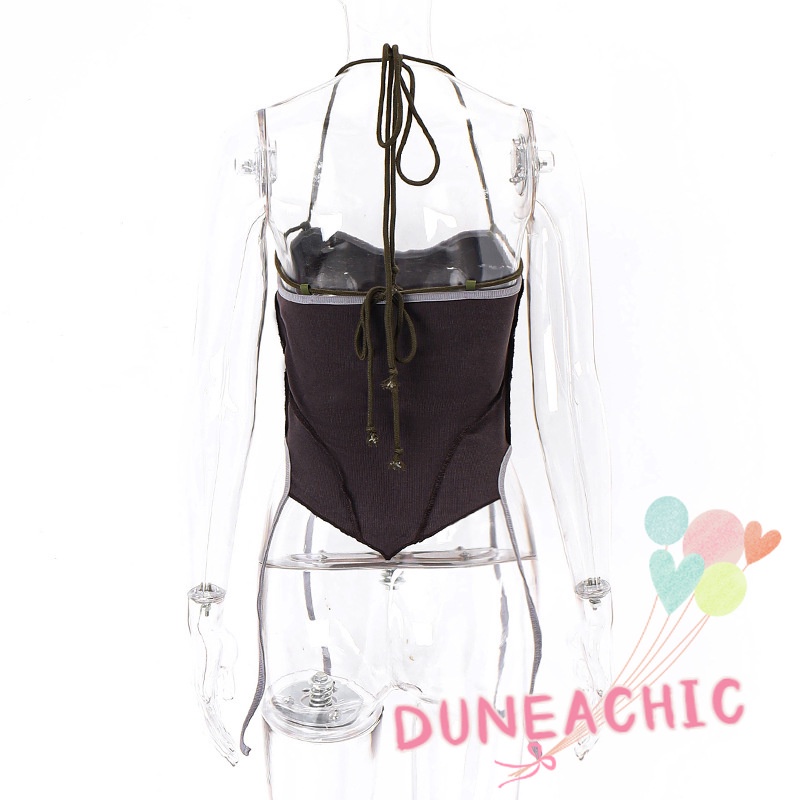 DUNEA Áo Hai Dây In Họa Tiết Xinh Xắn Dành Cho Nữ