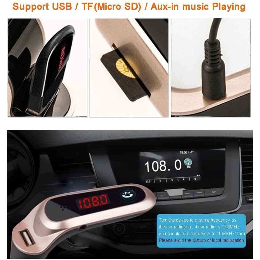 ☁Máy nghe nhạc MP3 phát FM Bluetooth màn hình LCD S7 hỗ trợ thẻ TF giắc AUX