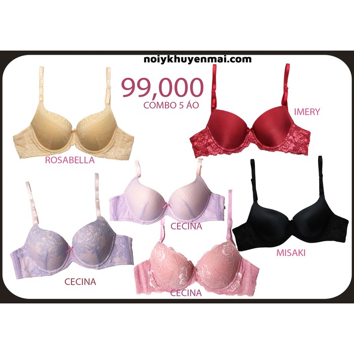 Combo 5 áo ngực sale hàng hiệu cao cấp