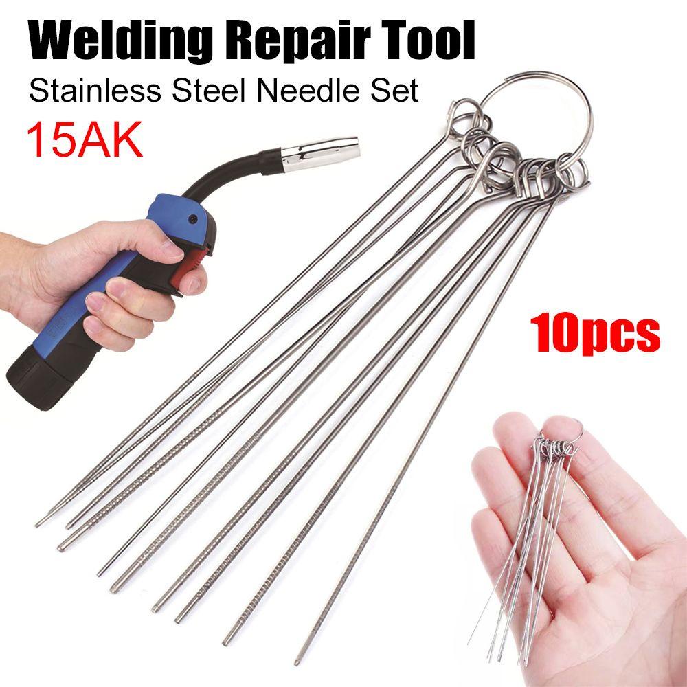 MUVAKO Bộ 10 Kim Hàn Bằng Thép Không Gỉ 80mm 0.7-1.3mm MIG MAG