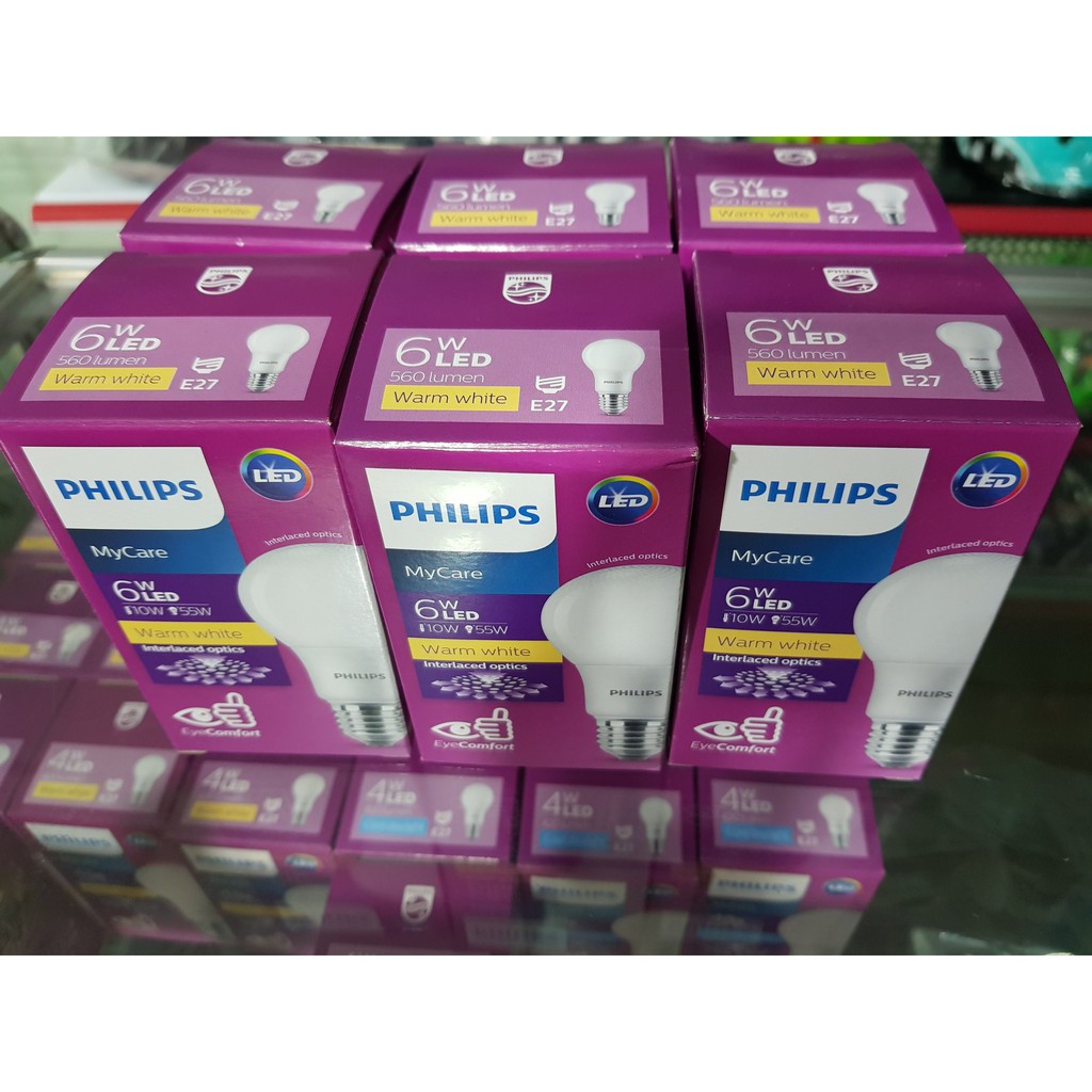 Bóng Đèn LED bulb MyCare 6W chính hãng Philips- ánh sáng Vàng