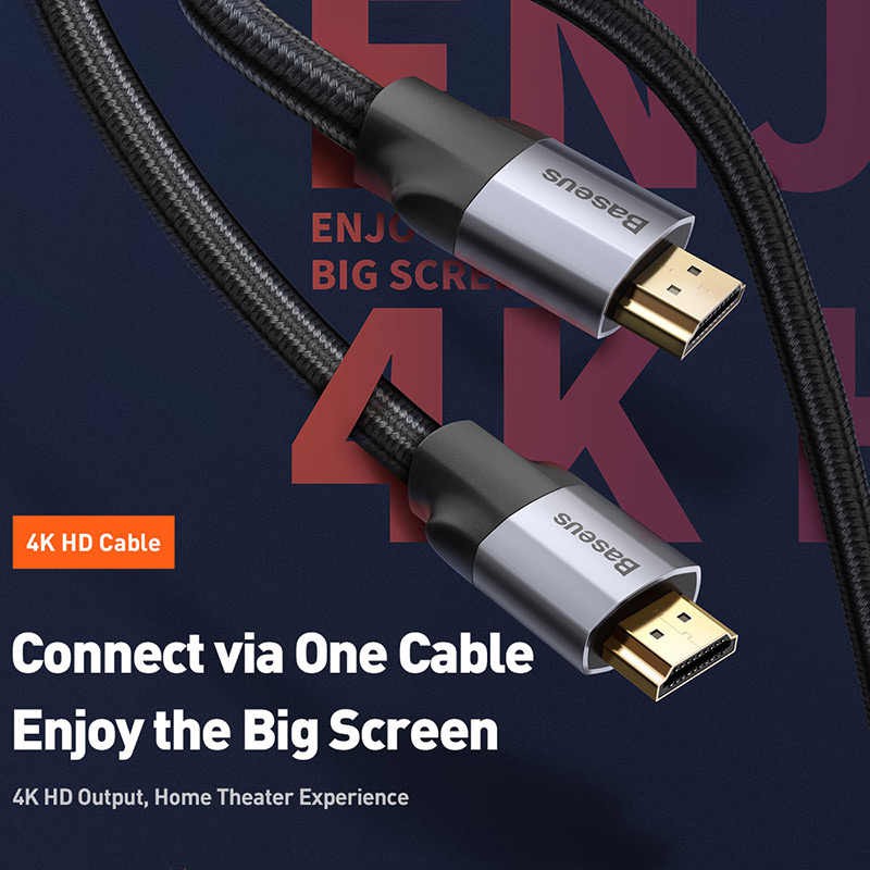 Cáp HDMI 2.0 4K 60HZ Baseus Hình Ảnh Sắc Nét Hàng Chính Hãng