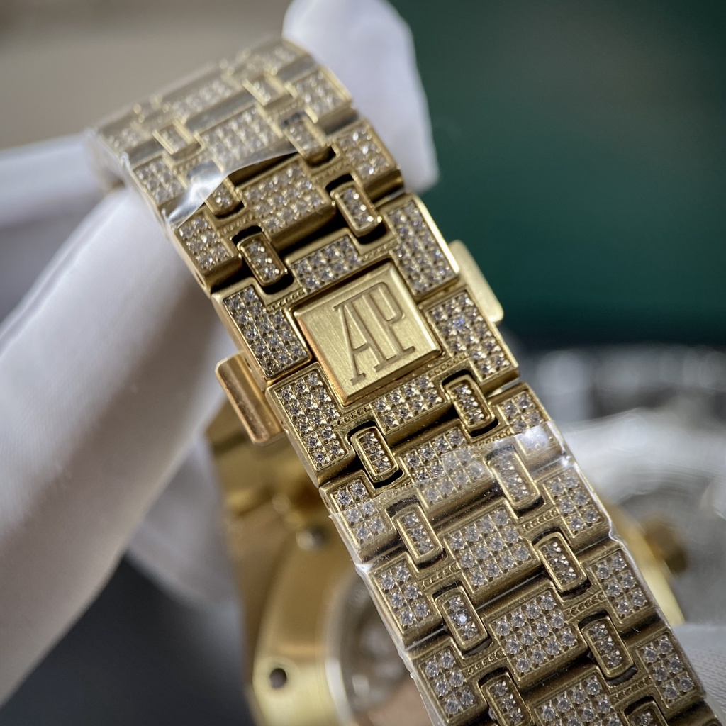 Đồng hồ nam Audemars Piguet  AP Royal Oak bản full đá Size 41mm, máy automatic Thuỵ Sỹ kim dạ quang